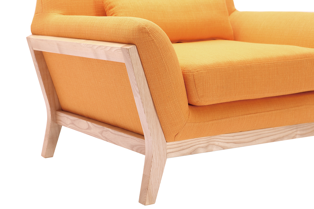 Silln diseo amarillo patas madera YOKO