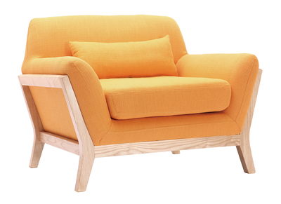 Sill&oacute;n dise&ntilde;o amarillo patas madera YOKO