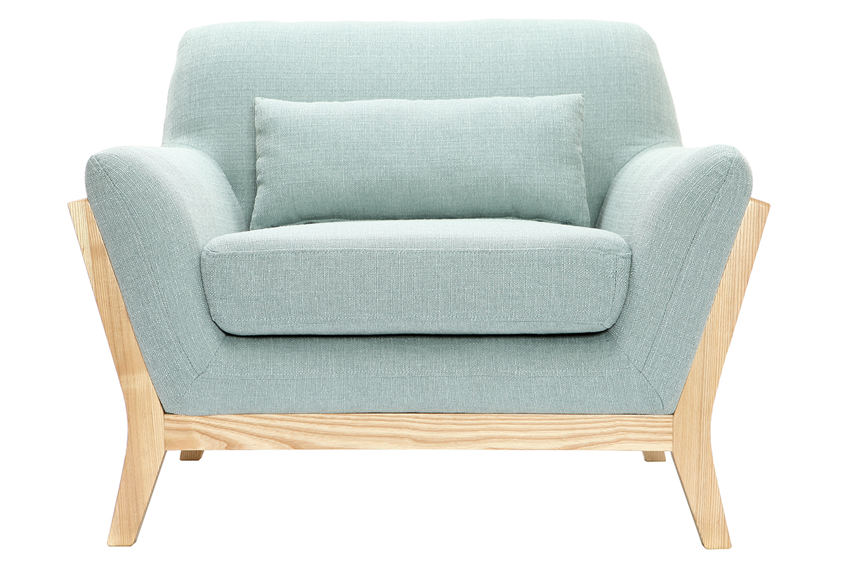 Silln diseo azul lago patas madera YOKO