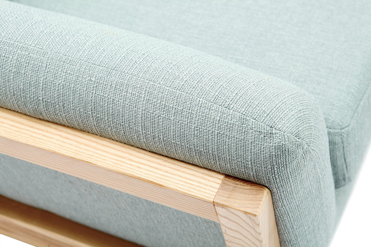 Silln diseo azul lago patas madera YOKO