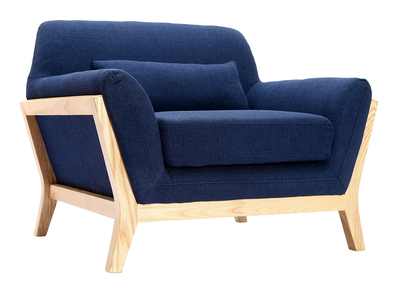 Sill&oacute;n dise&ntilde;o azul oscuro patas madera YOKO
