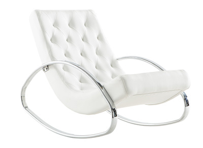 Sillón diseño blanco mecedora CHESTY - Sillón diseño blanco mecedora CHESTY