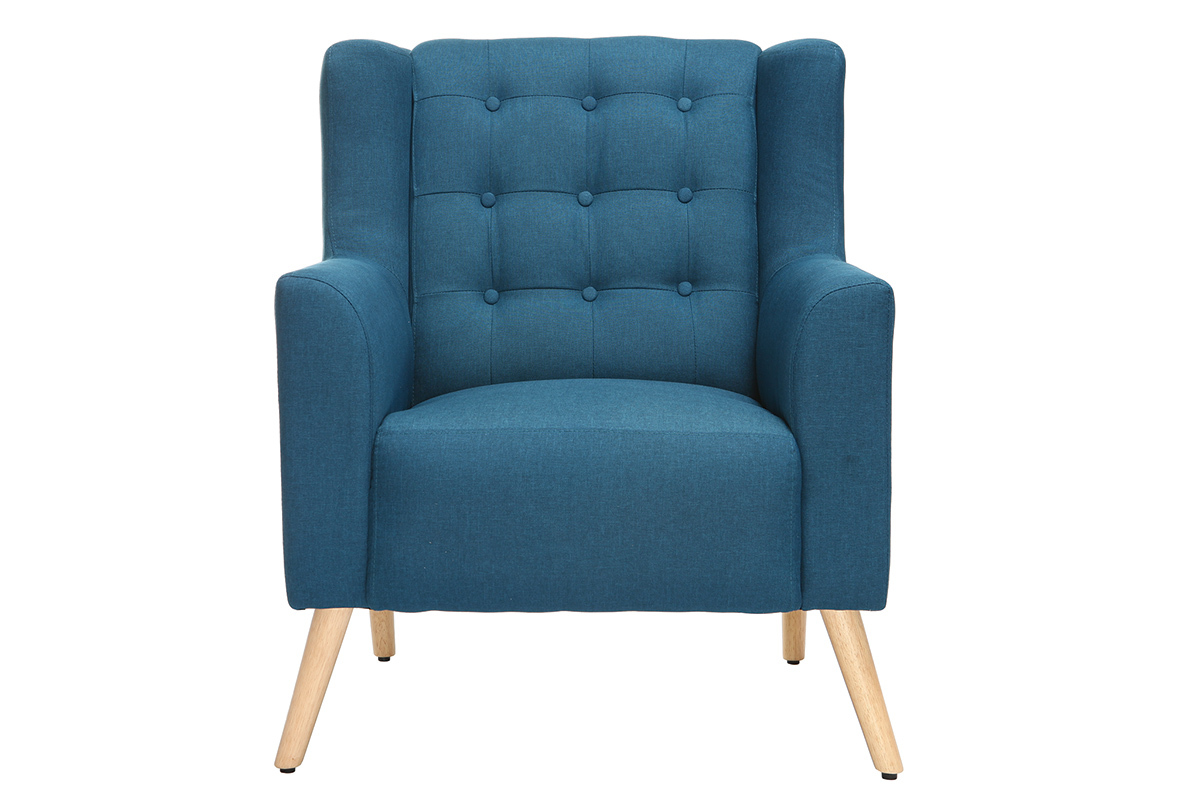 Silln diseo escandinavo azul petrleo y madera clara BRIGHTON