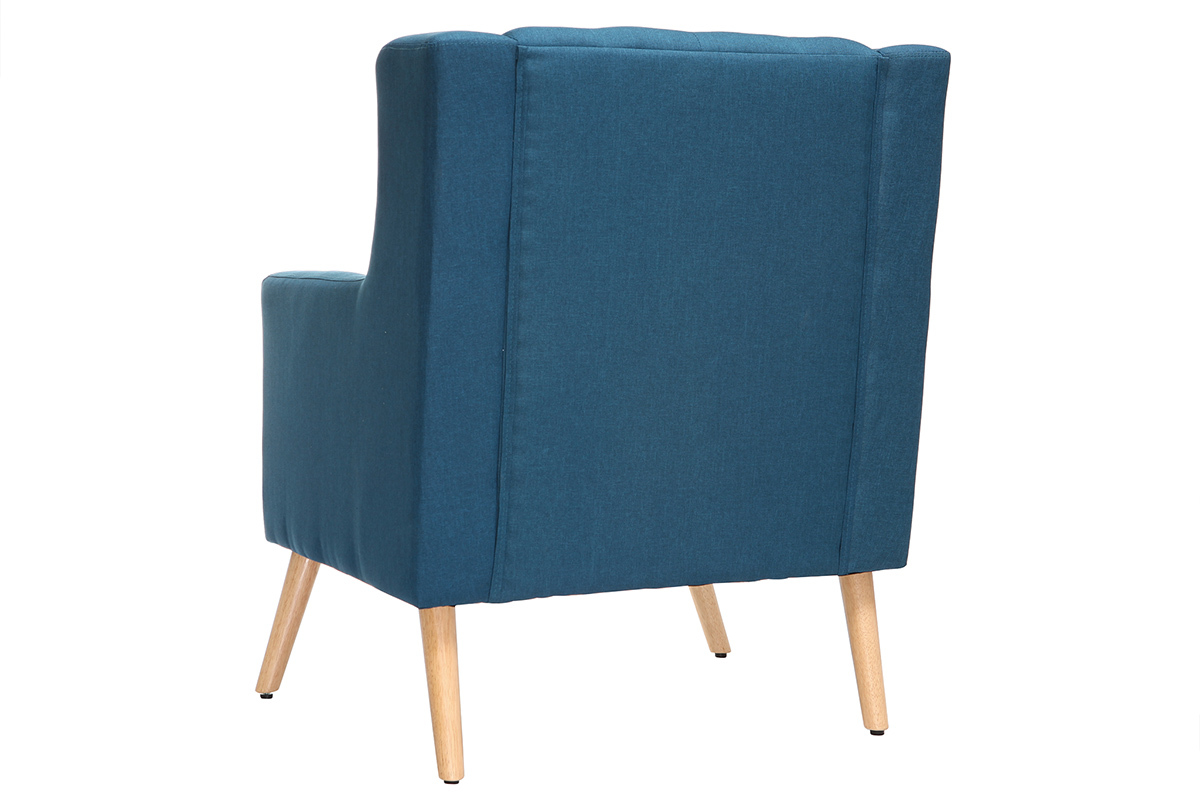 Silln diseo escandinavo azul petrleo y madera clara BRIGHTON