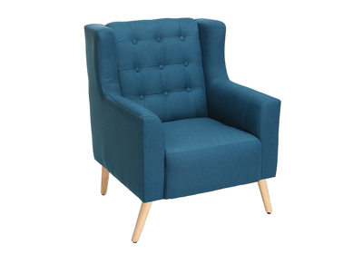 Sill&oacute;n dise&ntilde;o escandinavo azul petr&oacute;leo y madera clara BRIGHTON