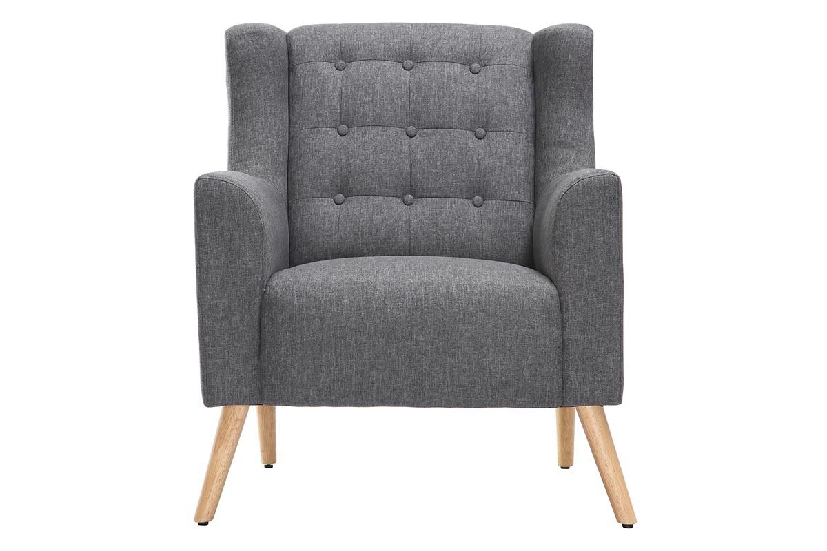 Silln diseo escandinavo gris oscuro y madera clara BRIGHTON