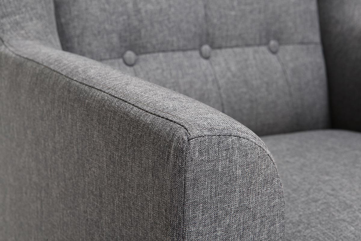 Silln diseo escandinavo gris oscuro y madera clara BRIGHTON