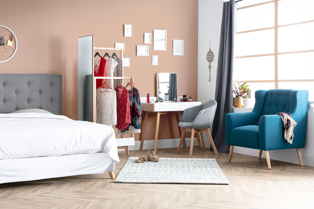 Silln diseo escandinavo gris oscuro y madera clara BRIGHTON