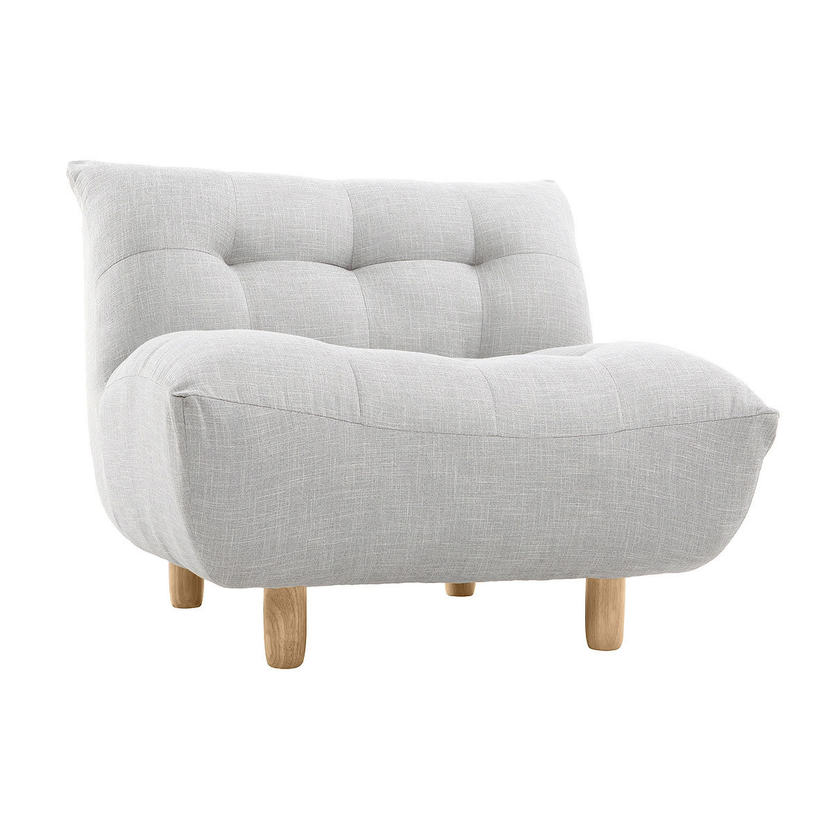 Sillón diseño escandinavo gris y roble YUMI