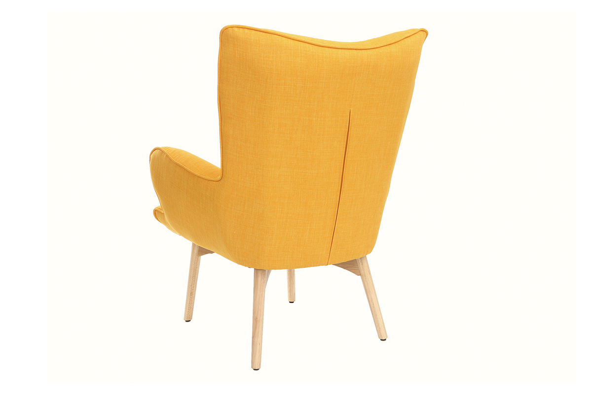 Silln diseo escandinavo y reposapis amarillo y madera clara BRISTOL