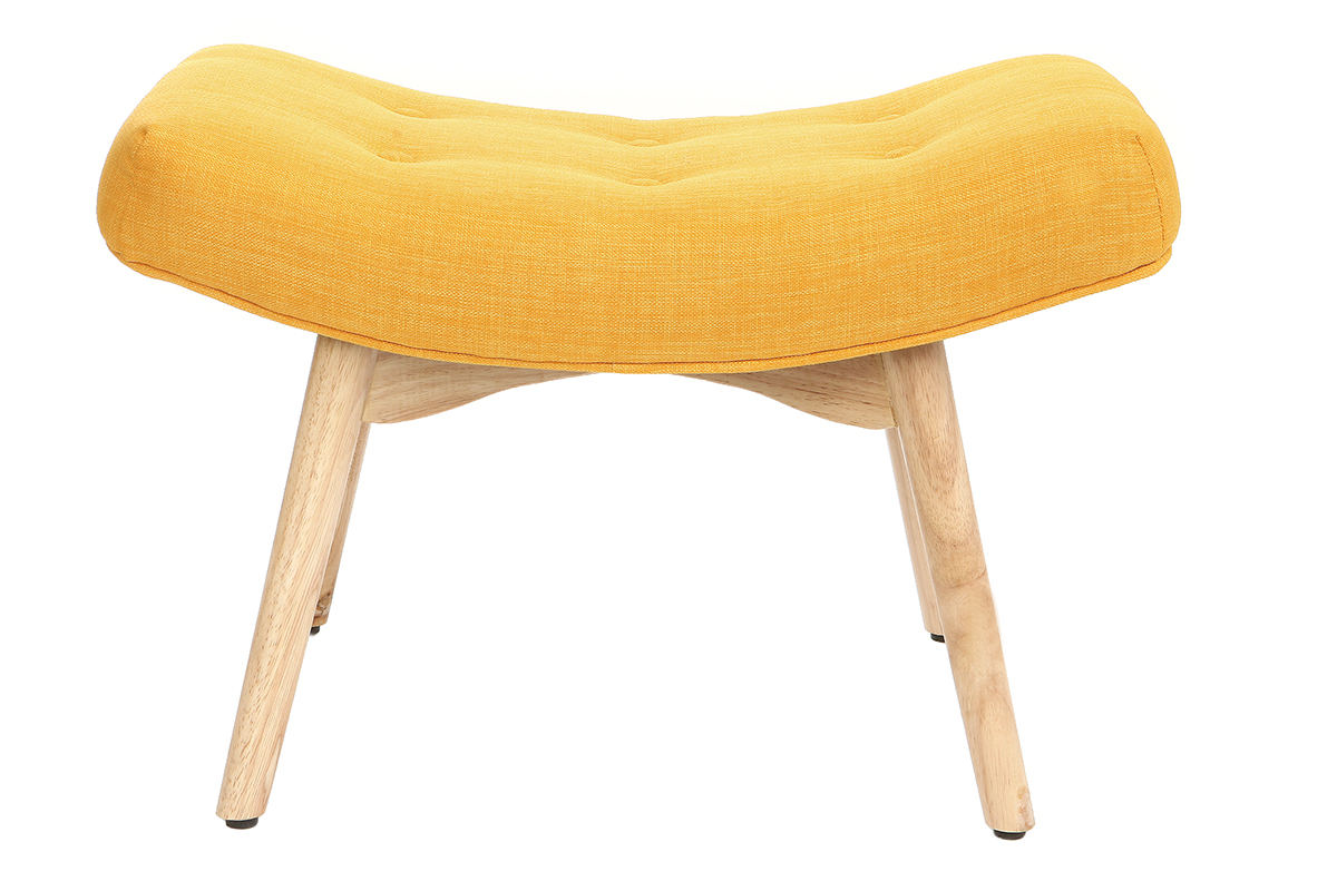 Silln diseo escandinavo y reposapis amarillo y madera clara BRISTOL