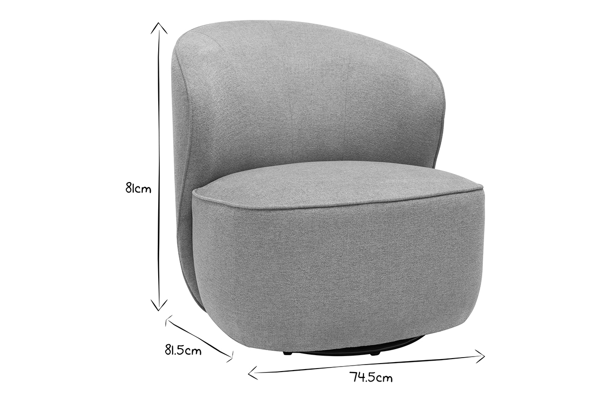 Sill�n dise�o giratorio de tela color topo AMBER