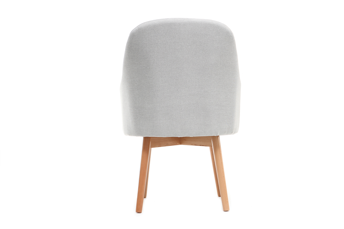 Silln diseo gris patas madera clara MONA