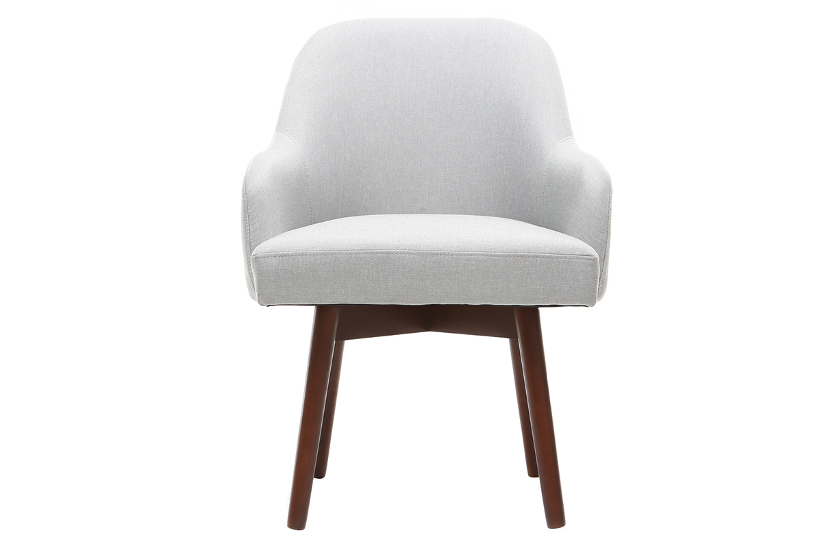 Silln diseo gris patas madera oscura MONA