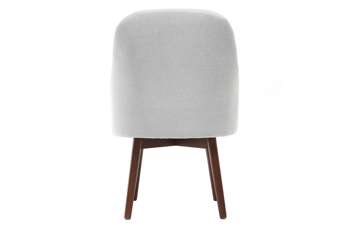 Silln diseo gris patas madera oscura MONA