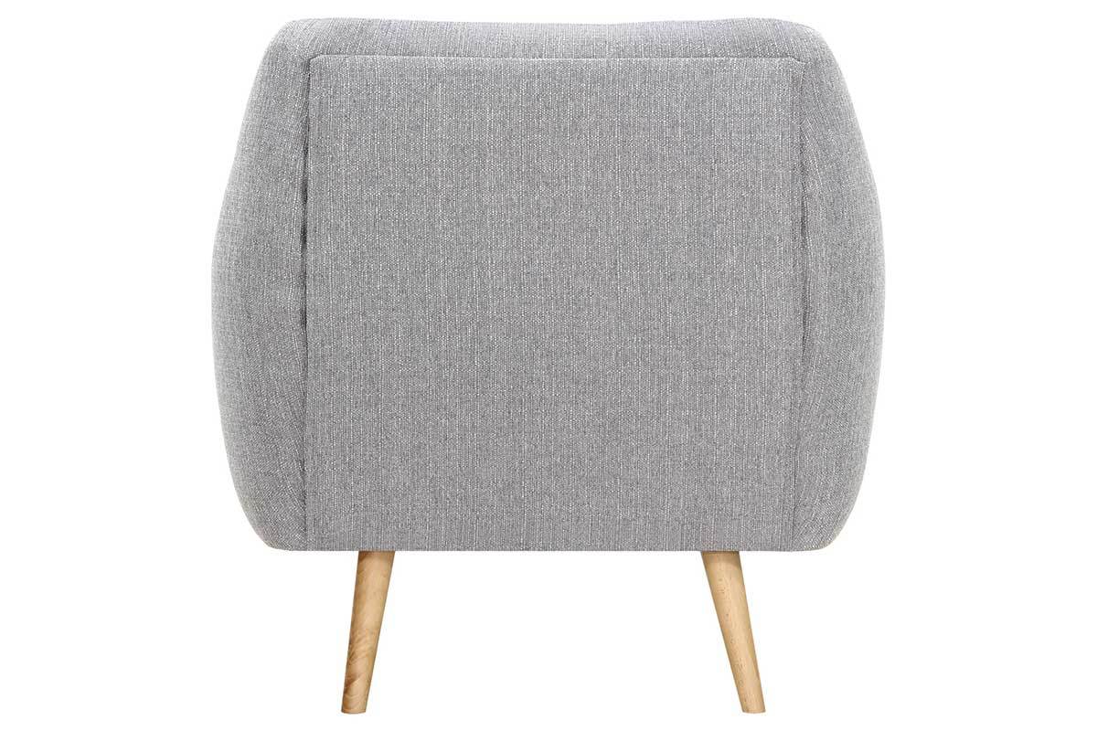 Silln diseo madera clara y tejido gris perla OLAF