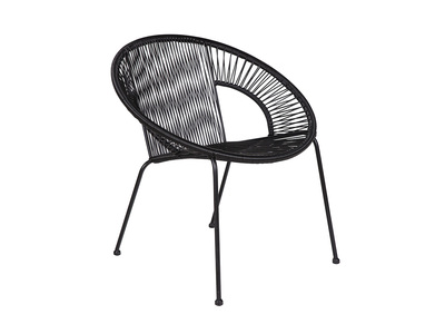 Sill&oacute;n dise&ntilde;o metal hilo de resina negro COSTA