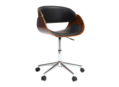 Sill&oacute;n dise&ntilde;o negro y madera con ruedas BENT