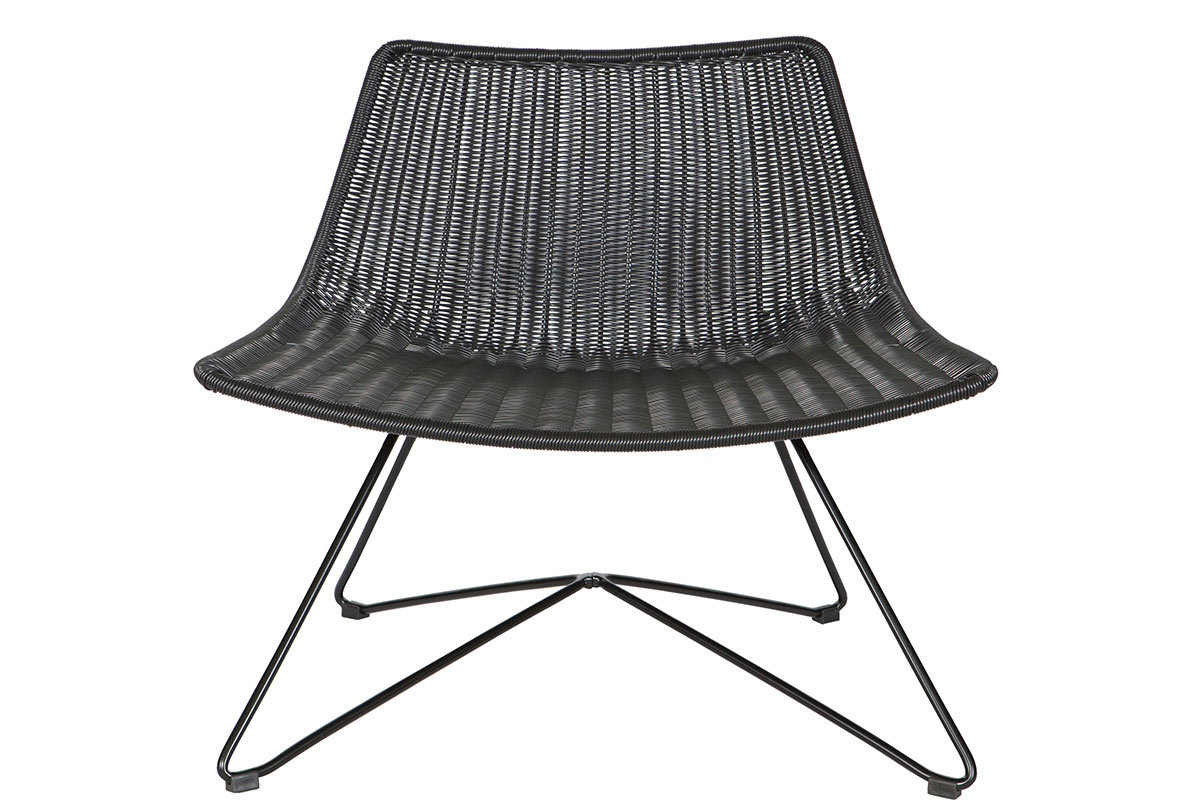 Sill�n dise�o rat�n sint�tico negro interior/exterior SUNSET