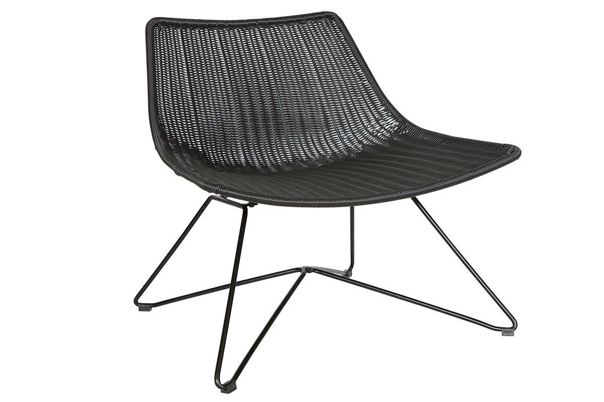 Sill�n dise�o rat�n sint�tico negro interior/exterior SUNSET