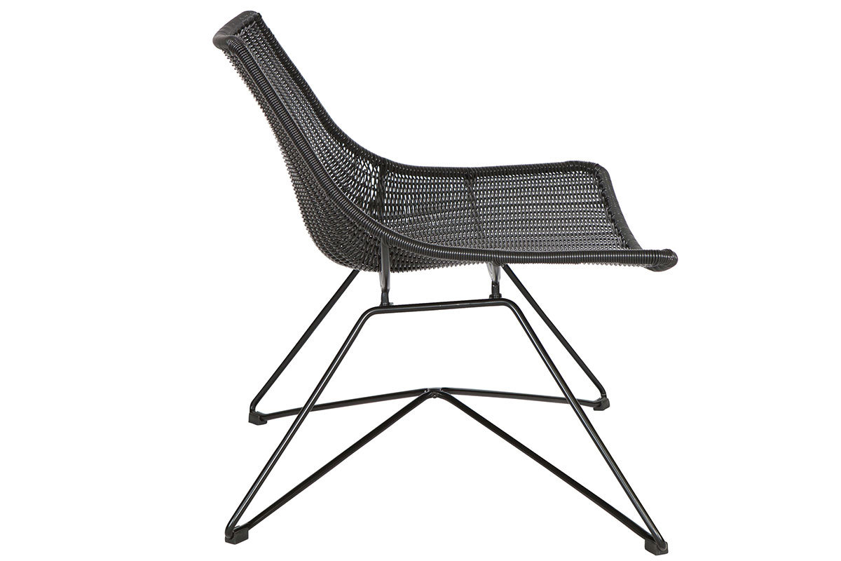 Sill�n dise�o rat�n sint�tico negro interior/exterior SUNSET