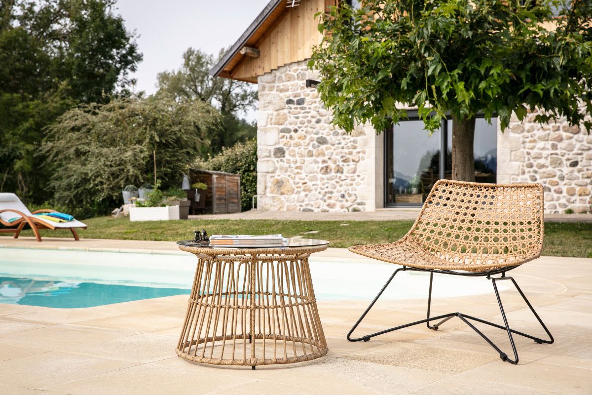 Sill�n dise�o rat�n sint�tico negro interior/exterior SUNSET