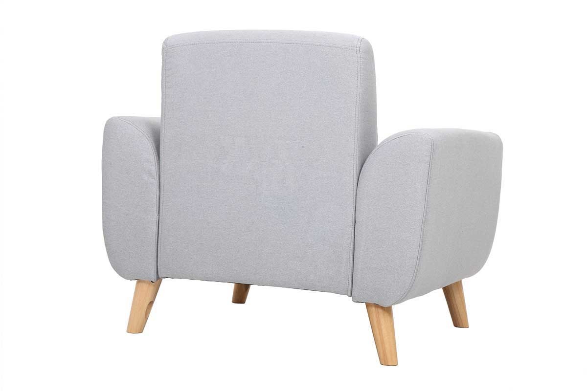 Silln diseo tejido gris y roble EKTOR