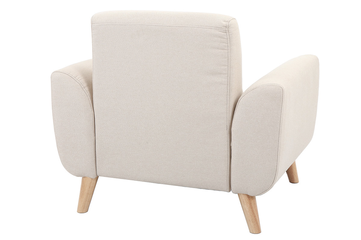 Sill�n dise�o tejido natural y patas roble EKTOR