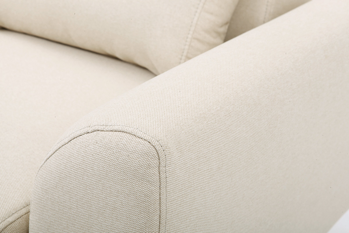 Sill�n dise�o tejido natural y patas roble EKTOR