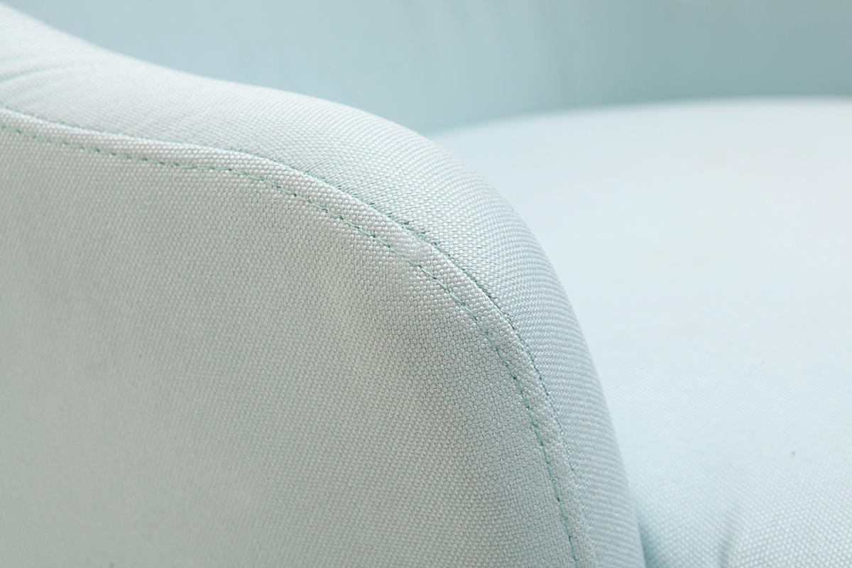 Sill�n dise�o tejido verde menta patas madera clara MONA