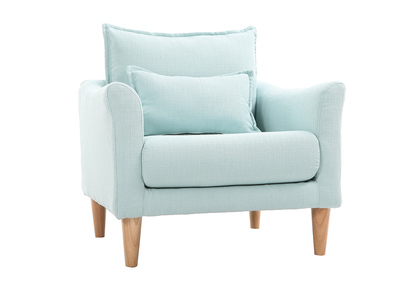 Sill&oacute;n dise&ntilde;o tejido verde menta y roble KATE