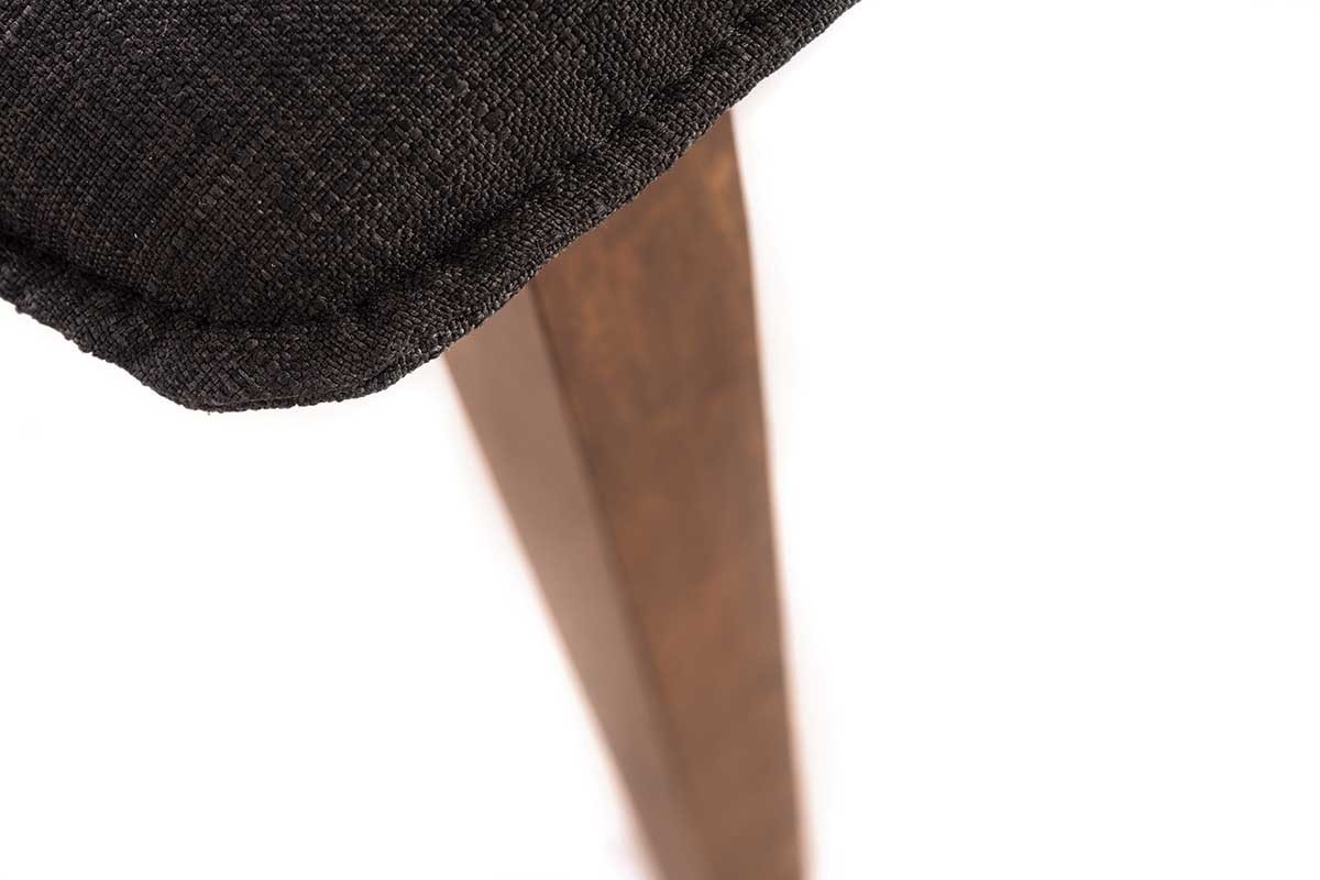 Silln diseo vintage patas nogal tejido gris antracita JUKE