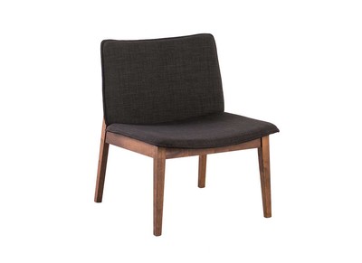 Sill&oacute;n dise&ntilde;o vintage patas nogal tejido gris antracita JUKE