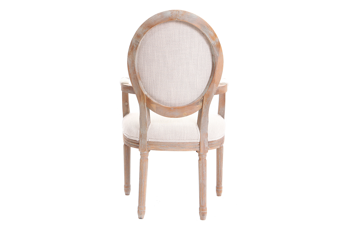 Sill�n en tejido color natural patas en madera clara LEGEND