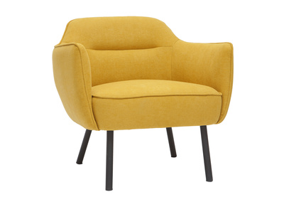 Sillón en tejido efecto terciopelo amarillo mostaza LAURENS