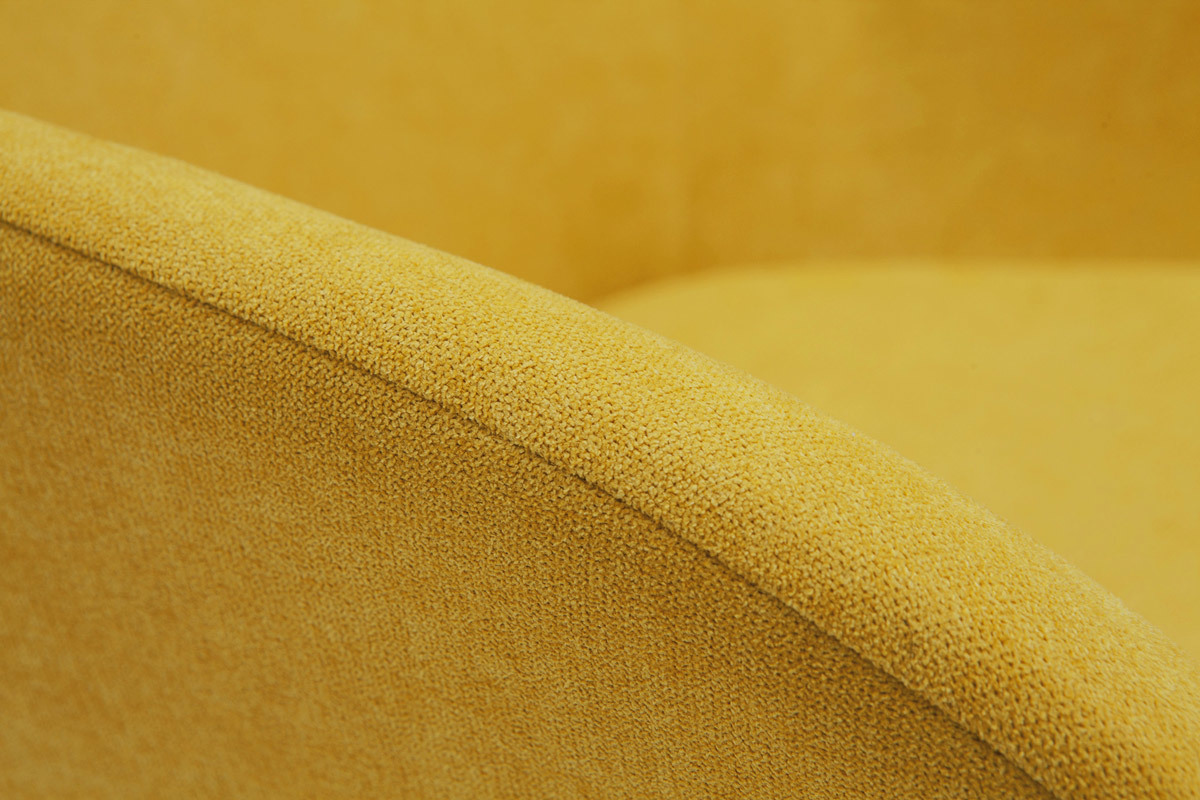 Silln en tejido efecto terciopelo amarillo mostaza MAYNE