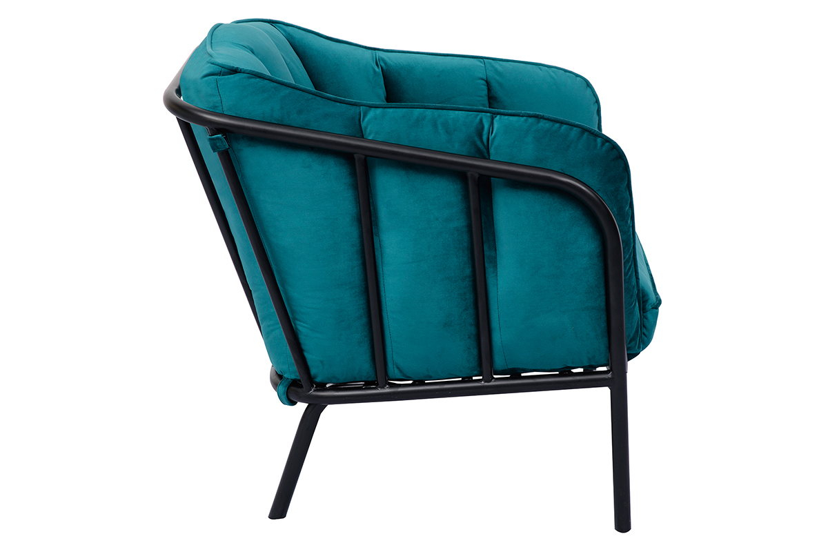 Silln en terciopelo azul petrleo MALONE