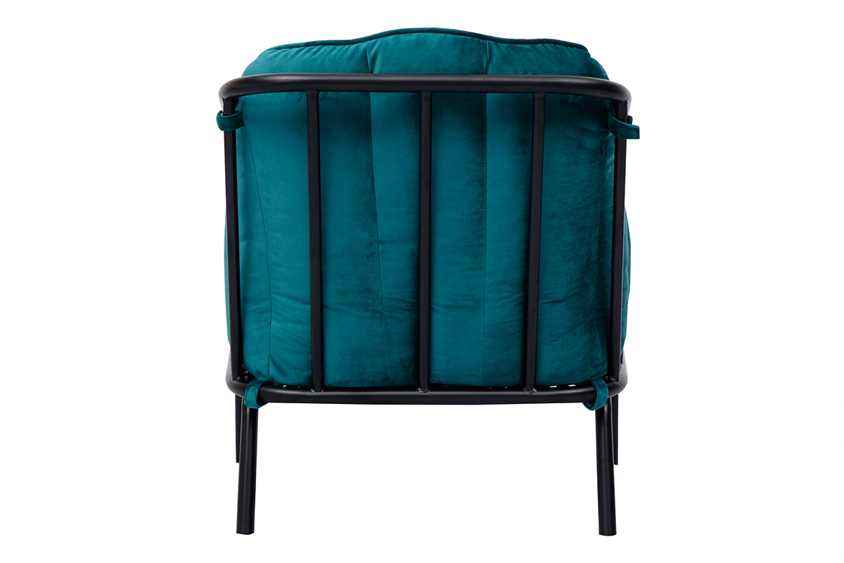 Silln en terciopelo azul petrleo MALONE
