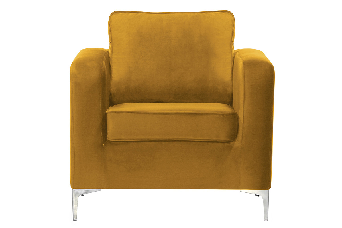 Silln en terciopelo dorado HARRY