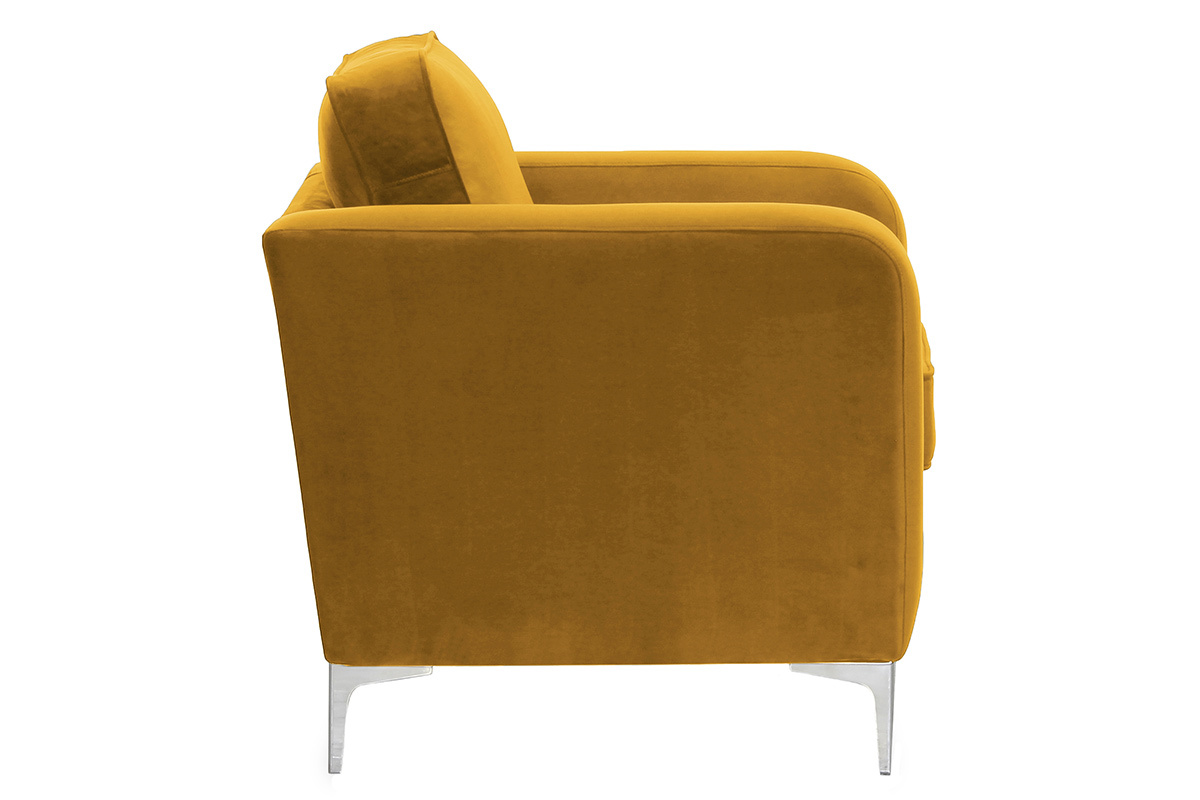 Silln en terciopelo dorado HARRY