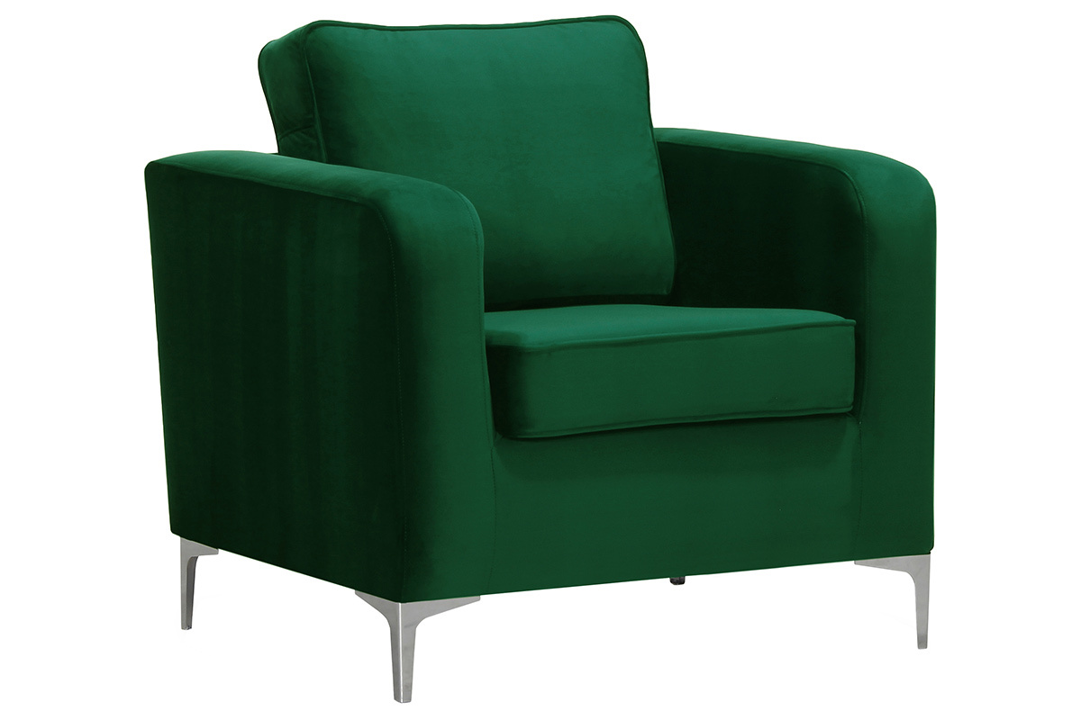Silln en terciopelo verde HARRY