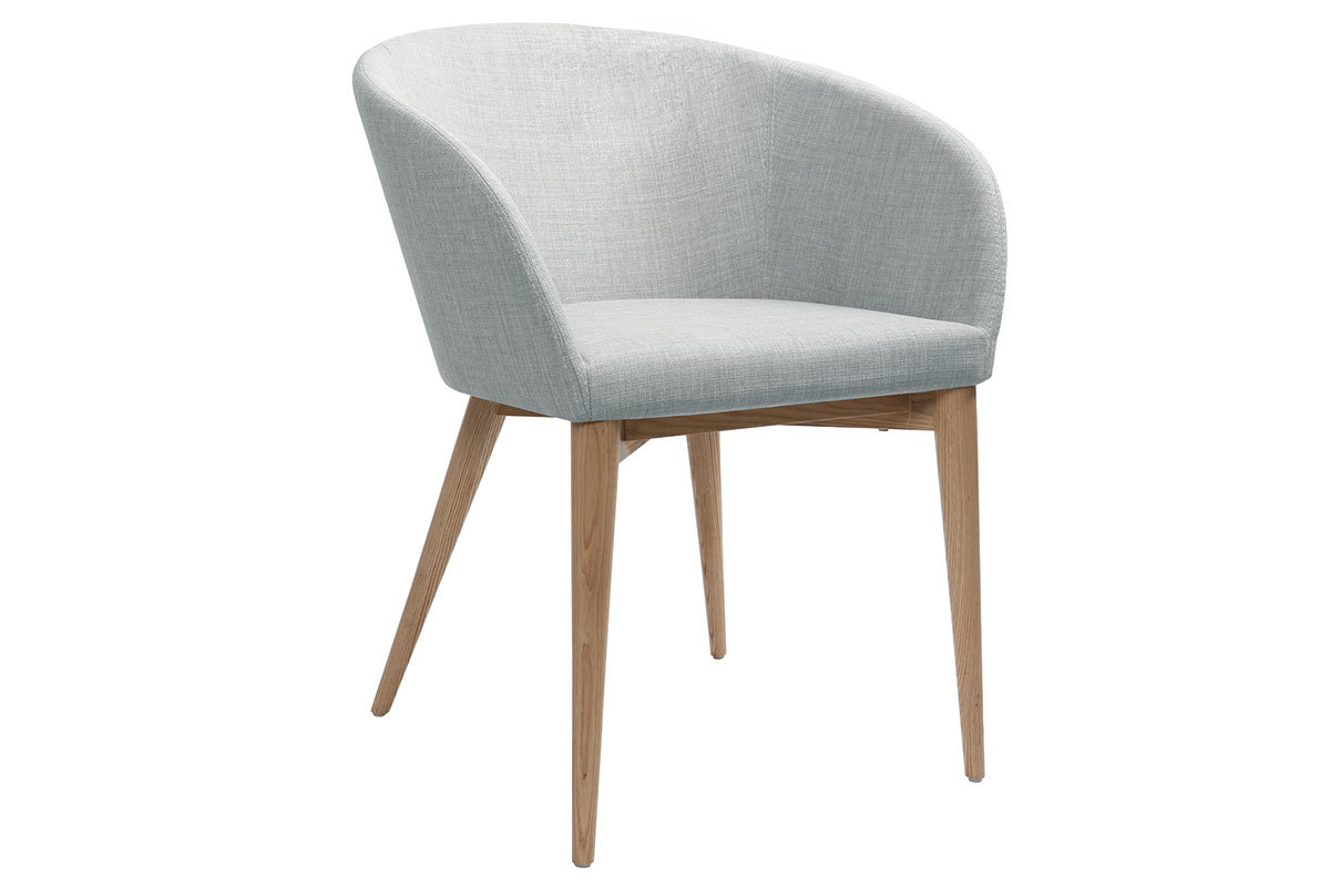 Silln escandinavo gris claro y madera lote de 2 DALIA