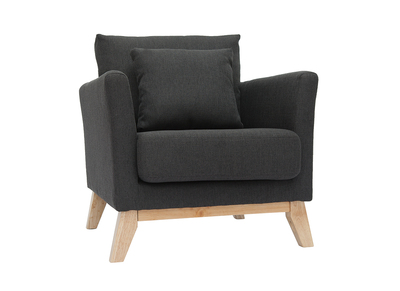 Sill&oacute;n escandinavo gris oscuro patas madera clara OSLO
