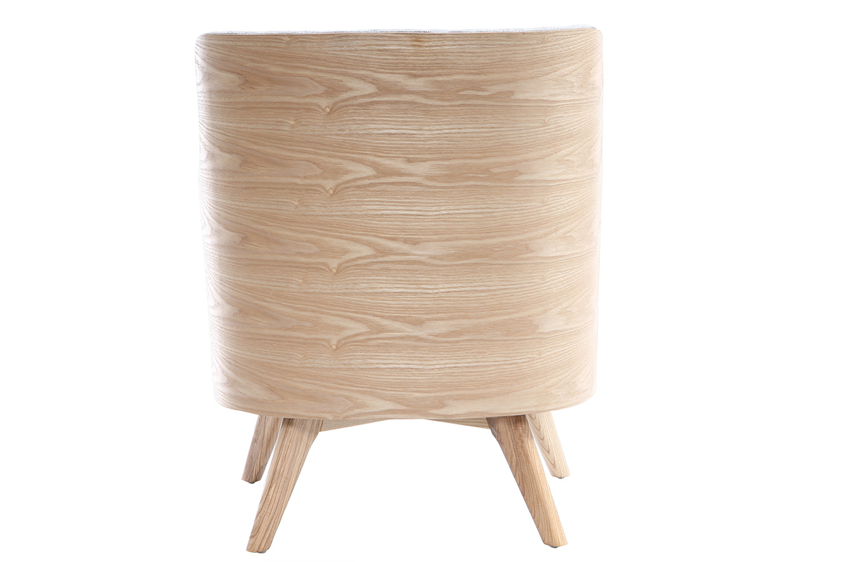 Silln escandinavo gris perla patas madera VALMY