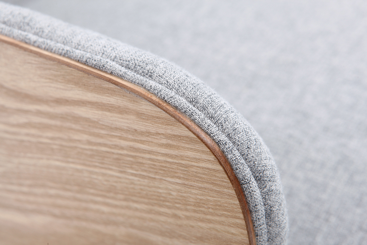 Silln escandinavo gris perla patas madera VALMY