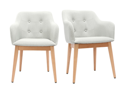 Sill&oacute;n escandinavo tejido gris claro y patas madera lote de 2 BALTIK