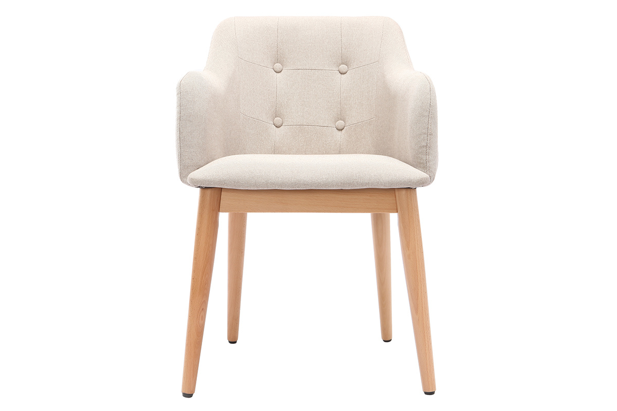 Silln escandinavo tejido natural y patas madera lote de 2 BALTIK