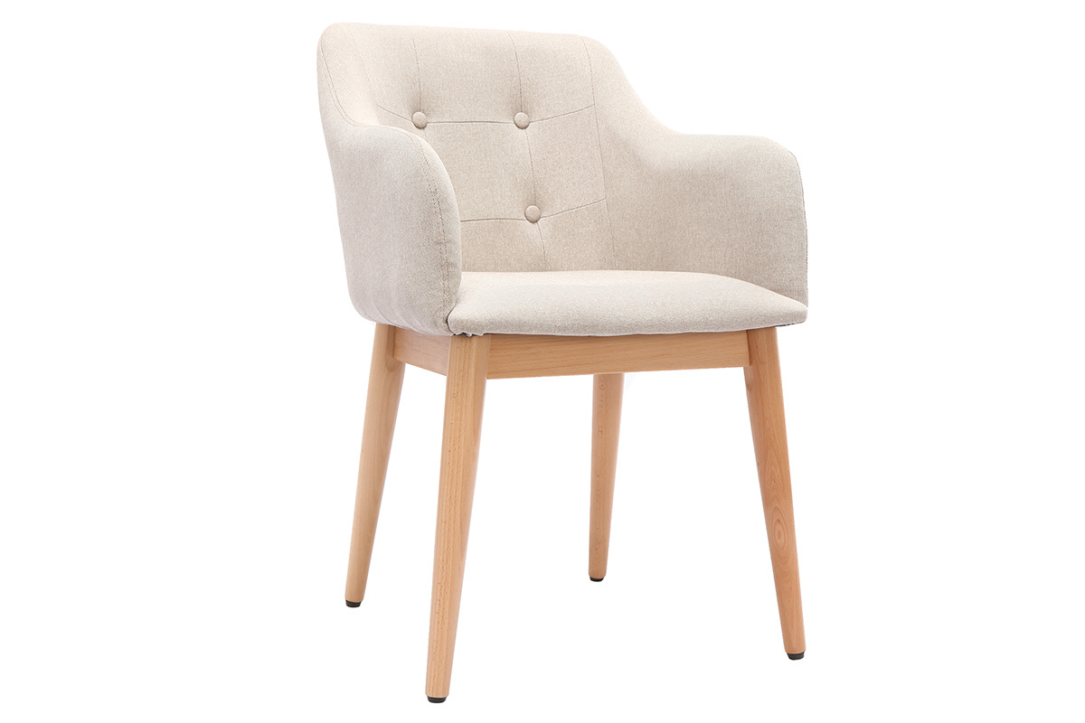 Silln escandinavo tejido natural y patas madera lote de 2 BALTIK