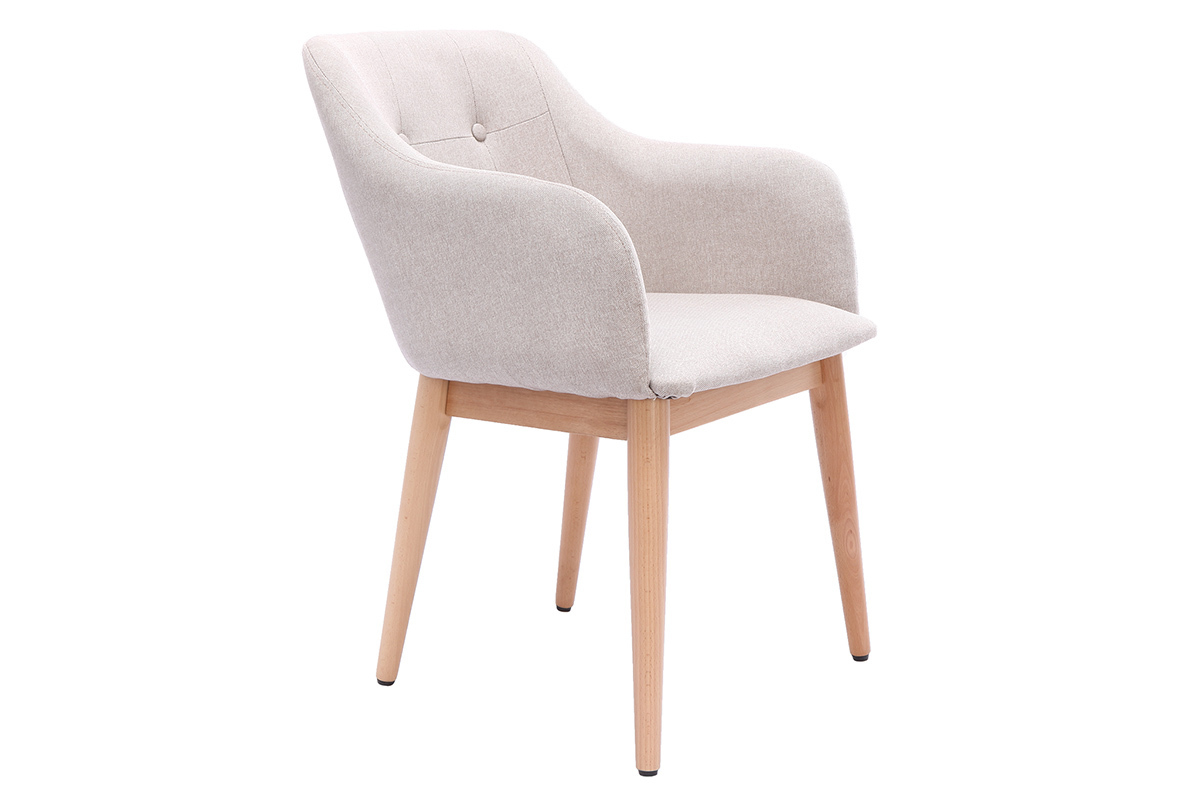 Silln escandinavo tejido natural y patas madera lote de 2 BALTIK