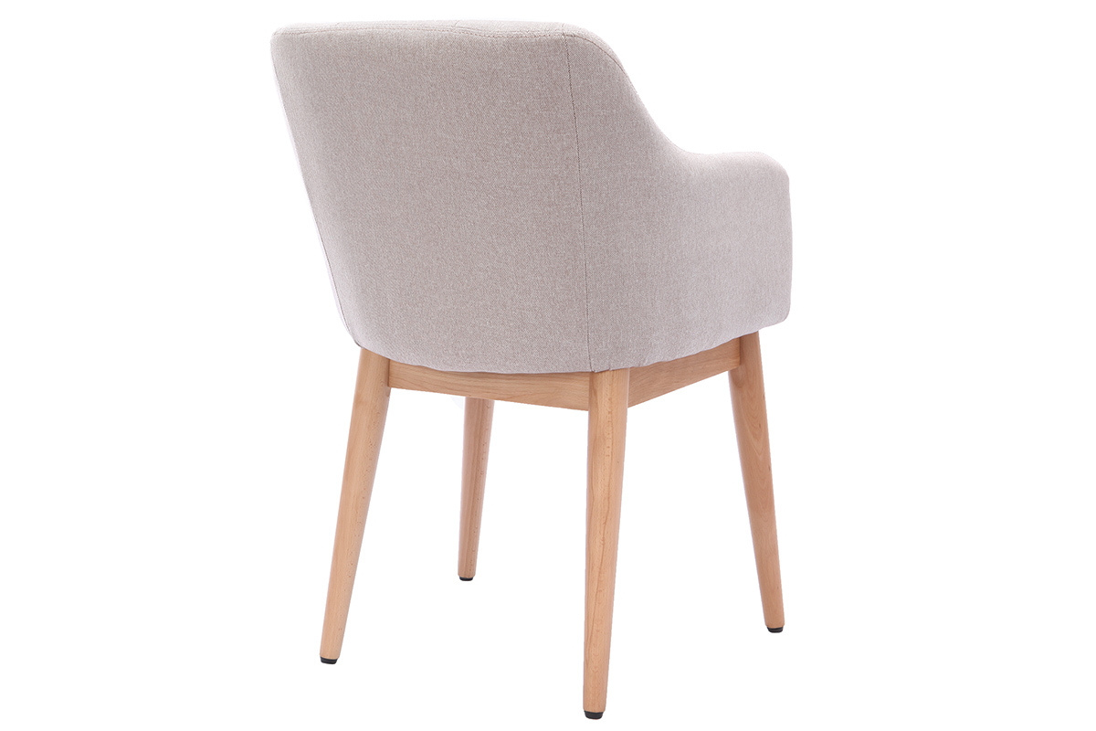 Silln escandinavo tejido natural y patas madera lote de 2 BALTIK